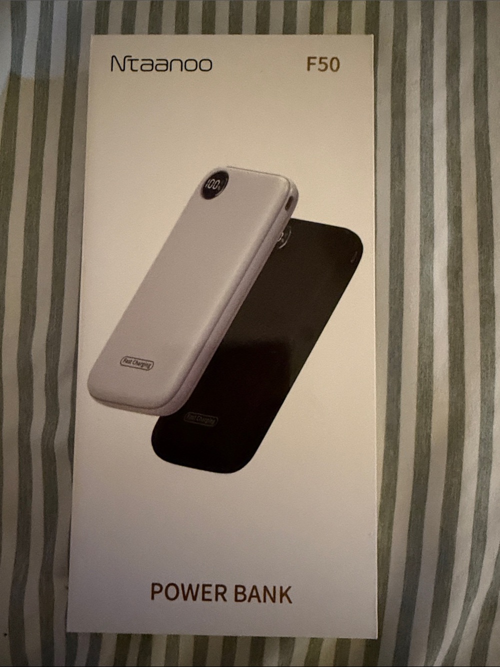 F50 White Power Bank - Portable USB Charger